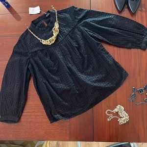 NWT banana republic eyelet long sleeve dress blouse size small